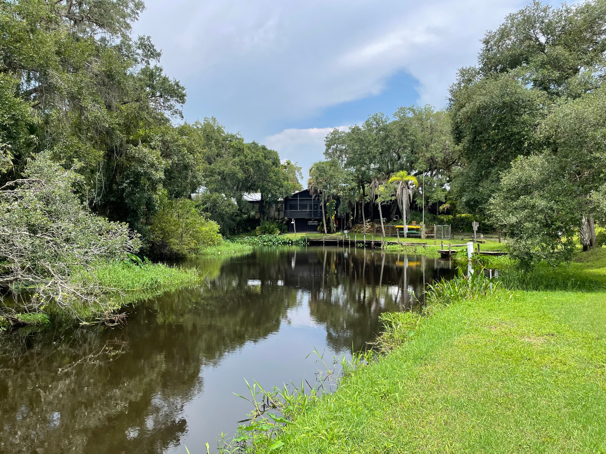 The screened porch over the Braden River, seen from the water